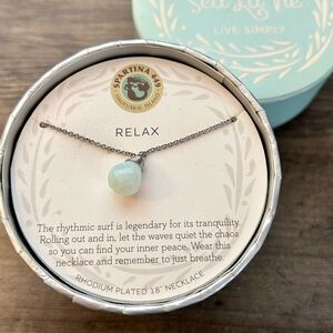 Spartina 449 Sea La Vie Relax necklace water drop charm 18” rhodium plated chain